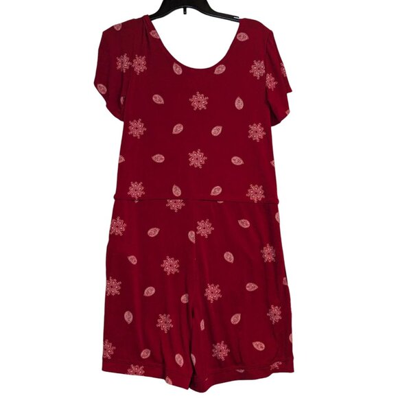 LuLaRoe Xanthe XXS Red Paisley Print Romper With Pockets & Tie Waist - Picture 4 of 6